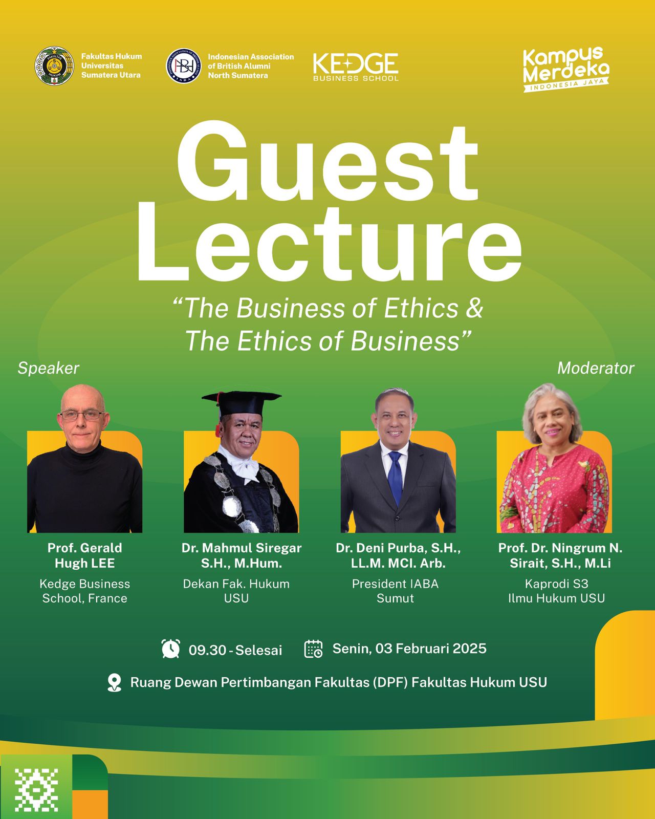 Guest Lecture "The Business of Ethics & The Ethics of Business"